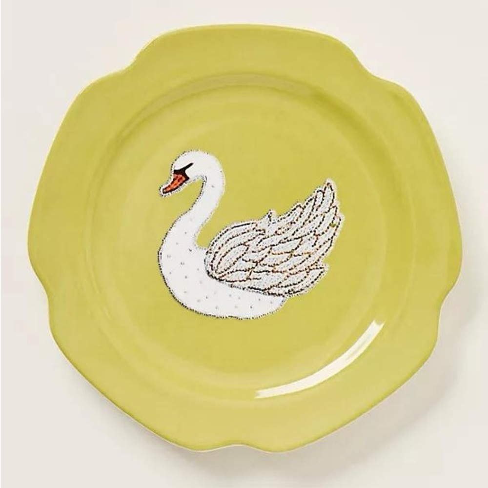 Anthropologie  Alchemia Stoneware Canapé Swan Plate